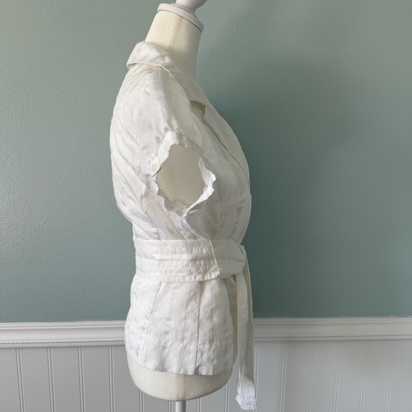 Lightweight linen button up Blouse Sz SP - Picture 6 of 10